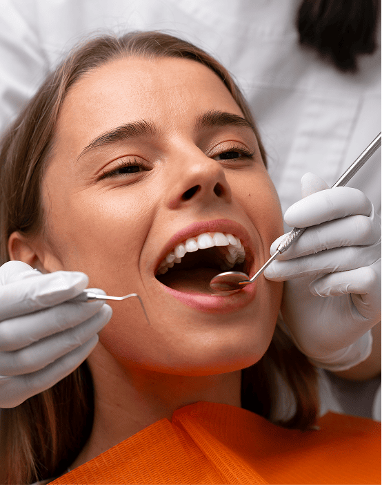 Patient receiving dental treatment